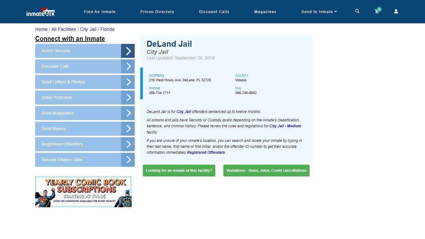 DeLand Jail | Inmate Locator