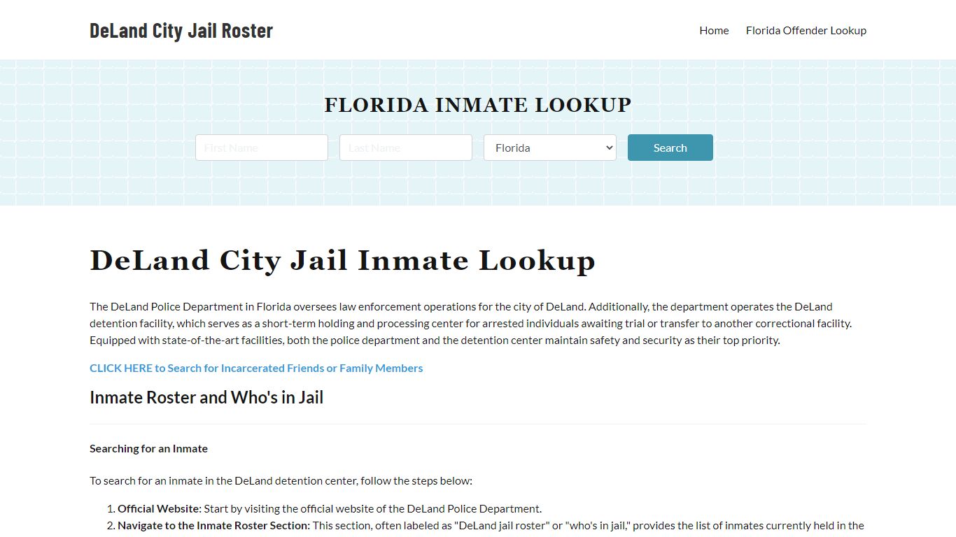 DeLand Police Department & City Jail, FL Inmate Roster, Arrests, Mugshots